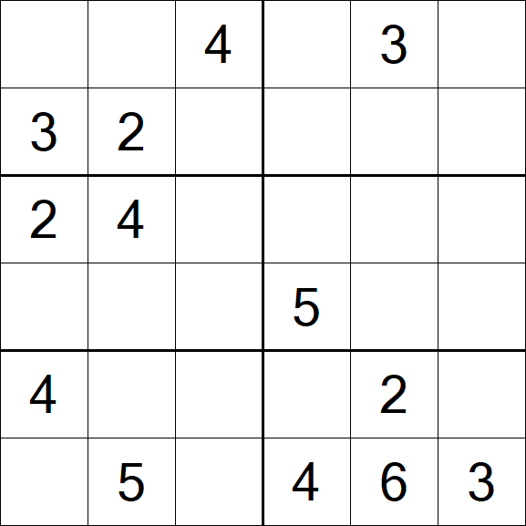 Sudoku 6x6 - Mittel