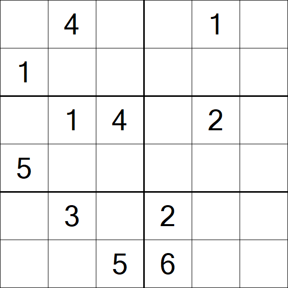 Sudoku 6x6 - Mittel