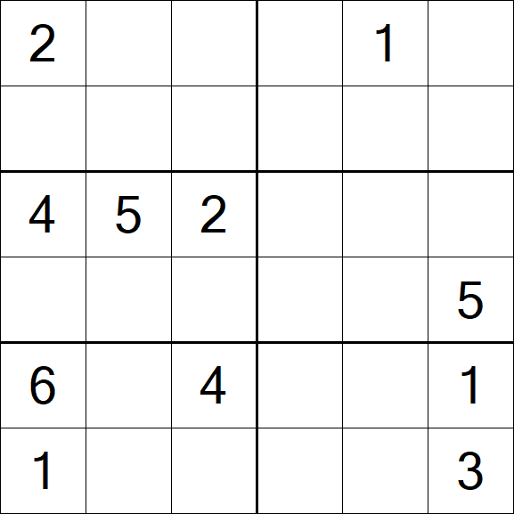 Sudoku 6x6 - Mittel