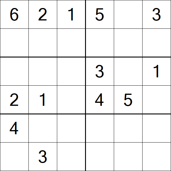 Sudoku 6x6 - Mittel