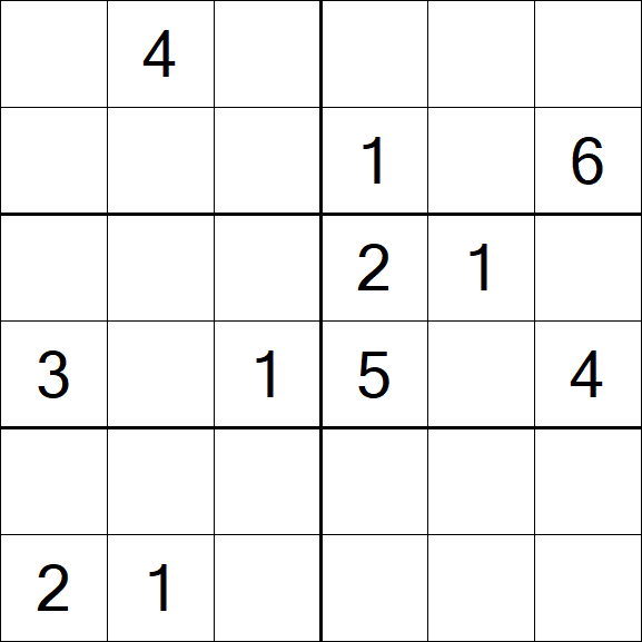 Sudoku 6x6 - Mittel