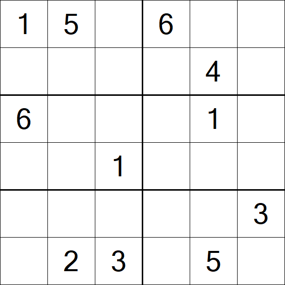 Sudoku 6x6 - Mittel