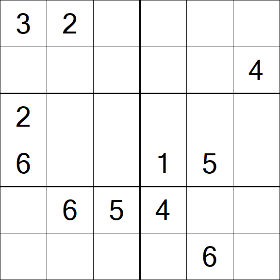 Sudoku 6x6 - Mittel