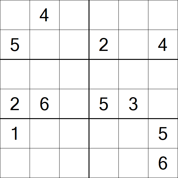 Sudoku 6x6 - Mittel