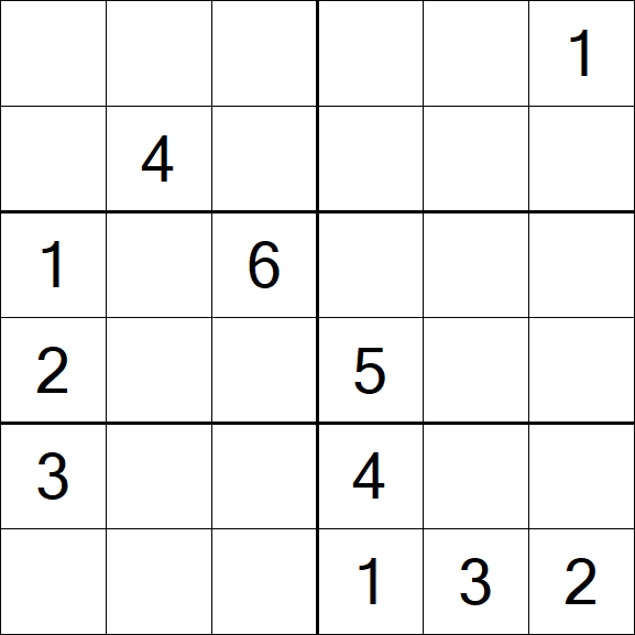 Sudoku 6x6 - Mittel