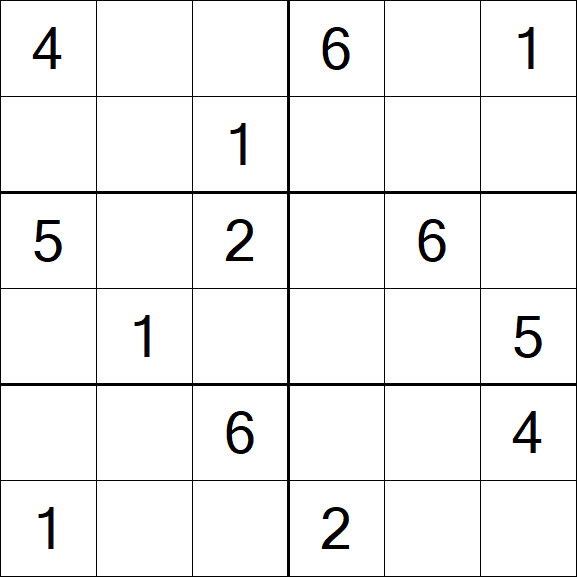 Sudoku 6x6 - Medium