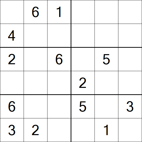 Sudoku 6x6 - Mittel