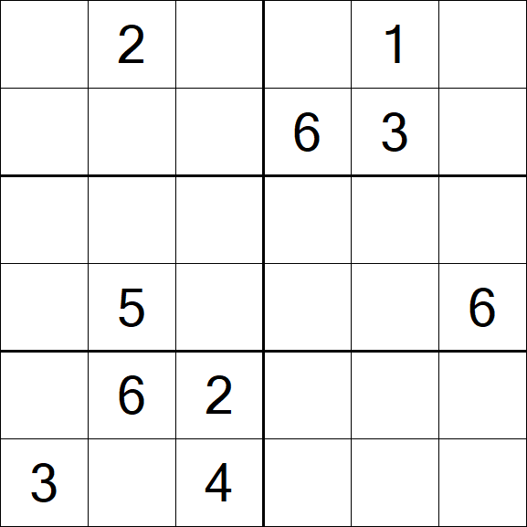 Sudoku 6x6 - Mittel
