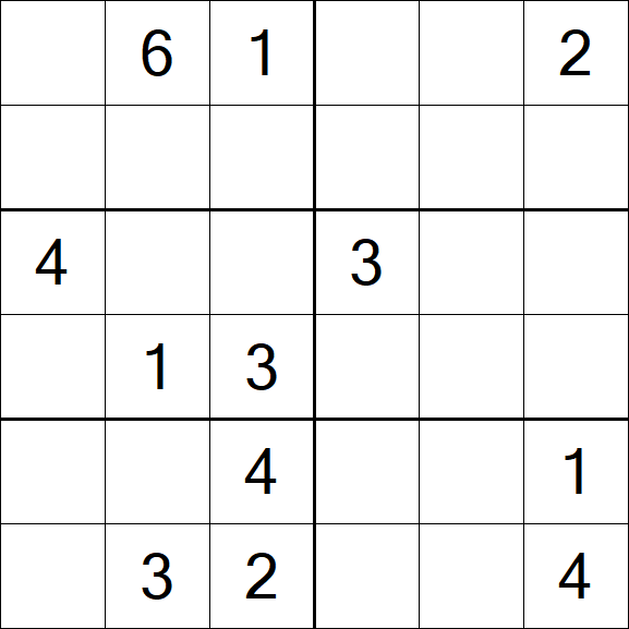 Sudoku 6x6 - Mittel