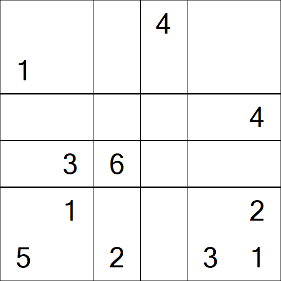Sudoku 6x6 - Mittel