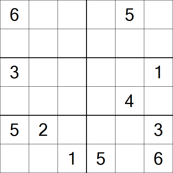 Sudoku 6x6 - Mittel