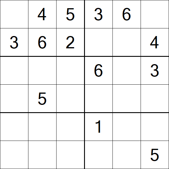 Sudoku 6x6 - Mittel