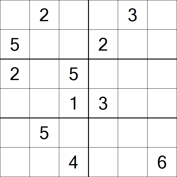 Sudoku 6x6 - Mittel