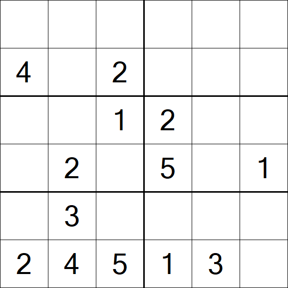Sudoku 6x6 - Mittel