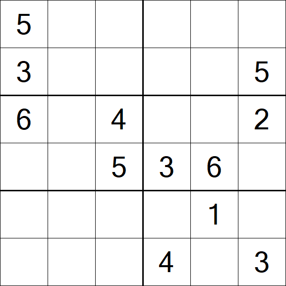 Sudoku 6x6 - Mittel