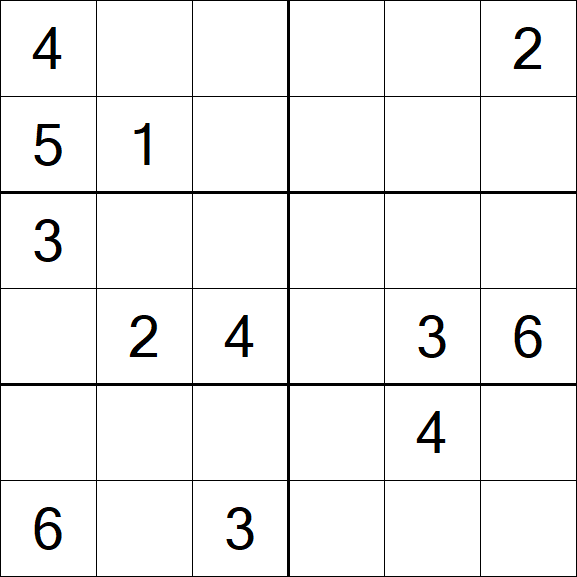 Sudoku 6x6 - Mittel