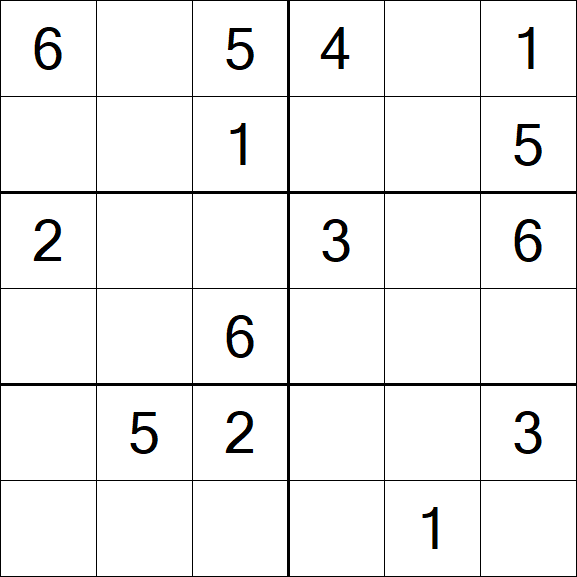 Sudoku 6x6 - Medium