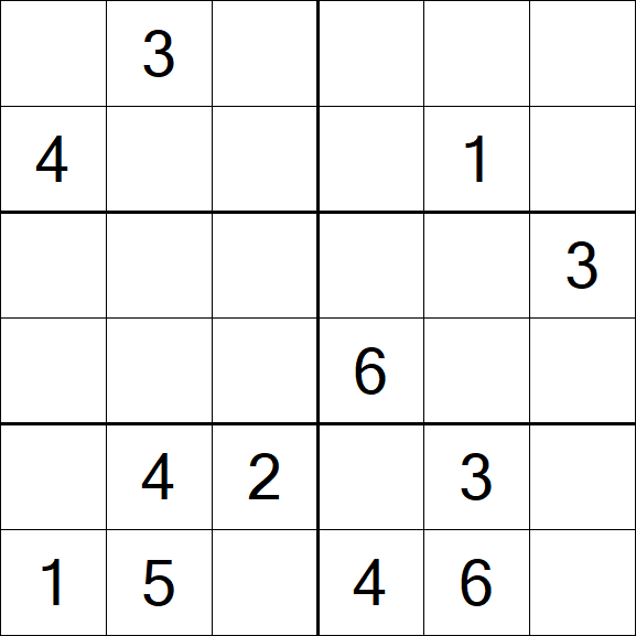 Sudoku 6x6 - Medium