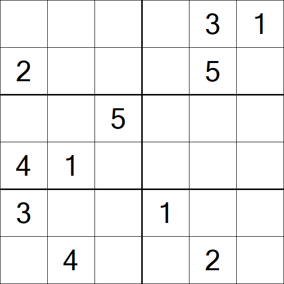 Sudoku 6x6 - Medium