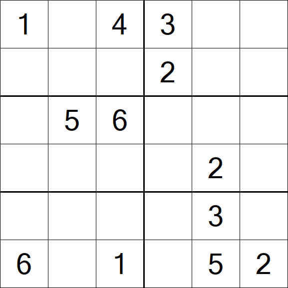 Sudoku 6x6 - Medium
