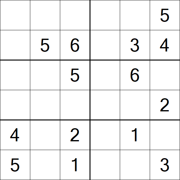 Sudoku 6x6 - Medium