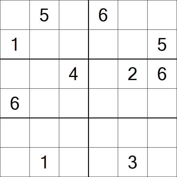 Sudoku 6x6 - Mittel
