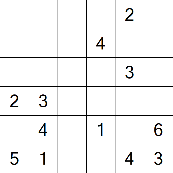 Sudoku 6x6 - Medium