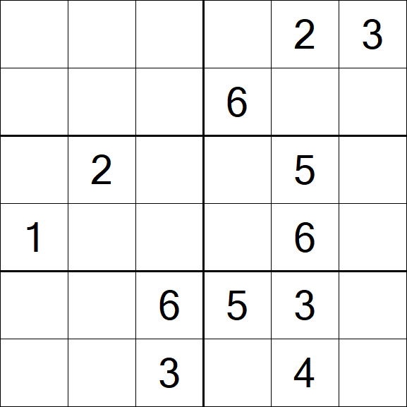 Sudoku 6x6 - Medium