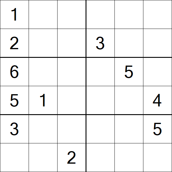 Sudoku 6x6 - Mittel