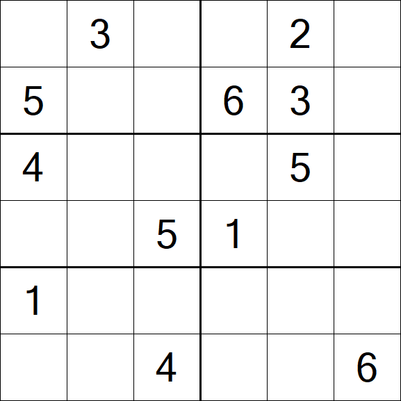Sudoku 6x6 - Medium