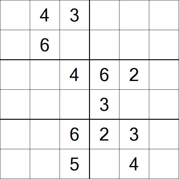 Sudoku 6x6 - Medium