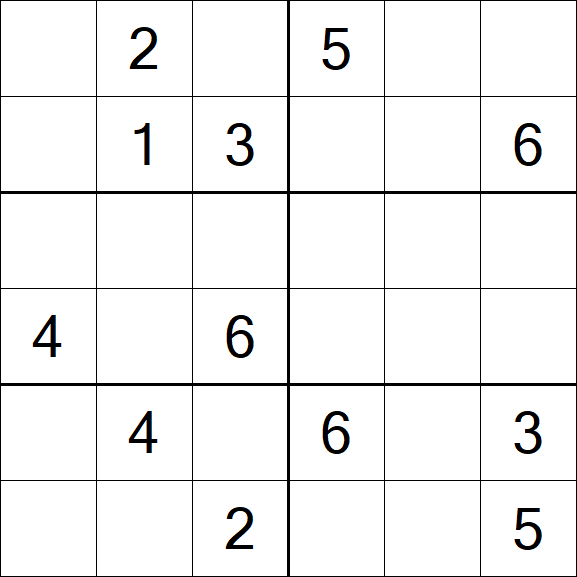 Sudoku 6x6 - Medium