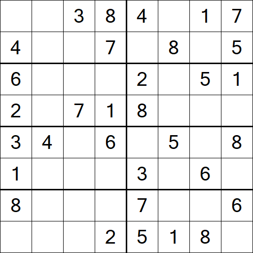 Sudoku 8x8 - Easy