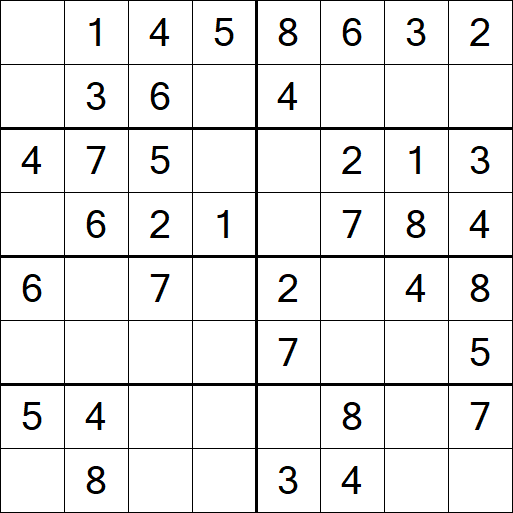 Sudoku 8x8 - Simple