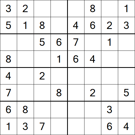 Sudoku 8x8 - Simple