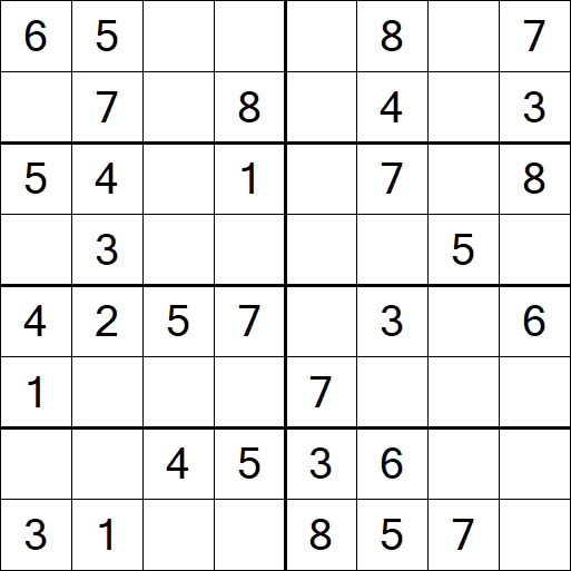 Sudoku 8x8 - Easy