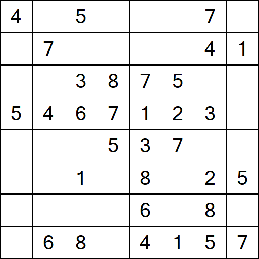 Sudoku 8x8 - Einfach