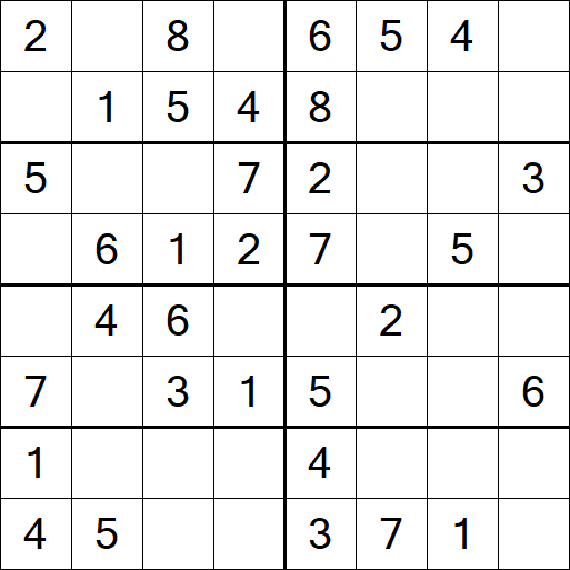 Sudoku 8x8 - Einfach
