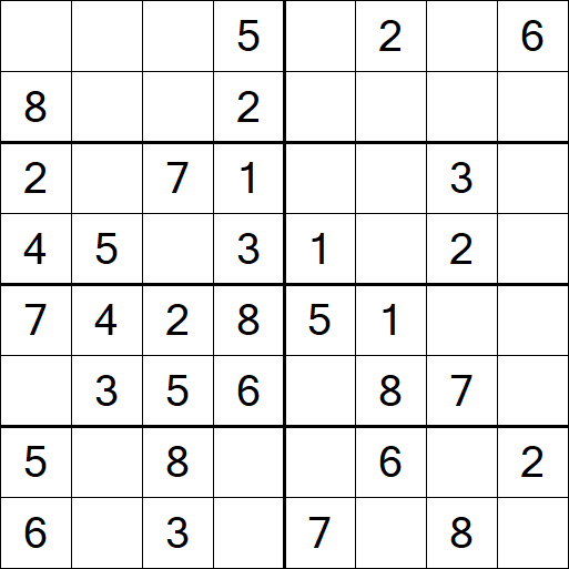 Sudoku 8x8 - Einfach