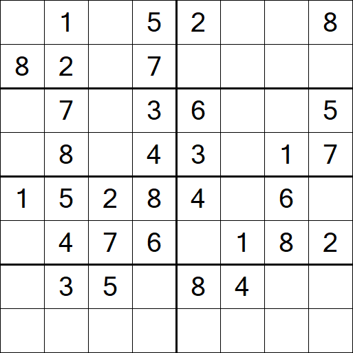 Sudoku 8x8 - Einfach