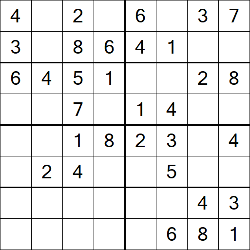Sudoku 8x8 - Einfach