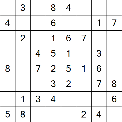 Sudoku 8x8 - Einfach