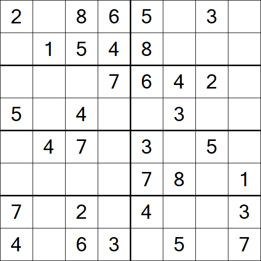 Sudoku 8x8 - Simple