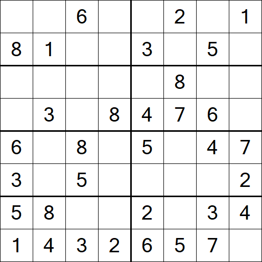 Sudoku 8x8 - Fácil