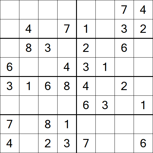 Sudoku 8x8 - Einfach