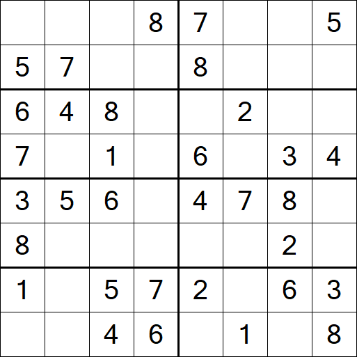 Sudoku 8x8 - Easy