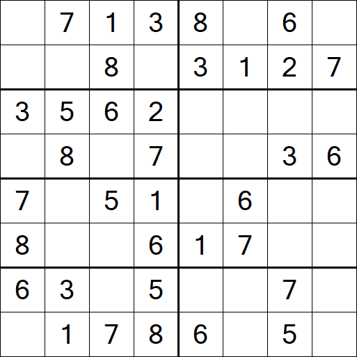 Sudoku 8x8 - Simple
