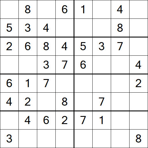 Sudoku 8x8 - Einfach