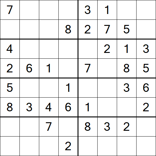 Sudoku 8x8 - Simple