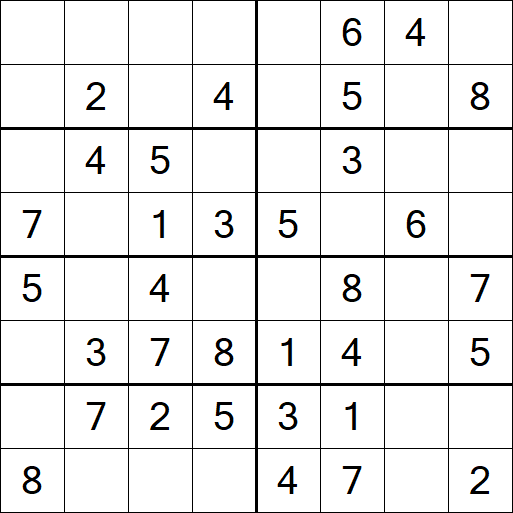 Sudoku 8x8 - Einfach